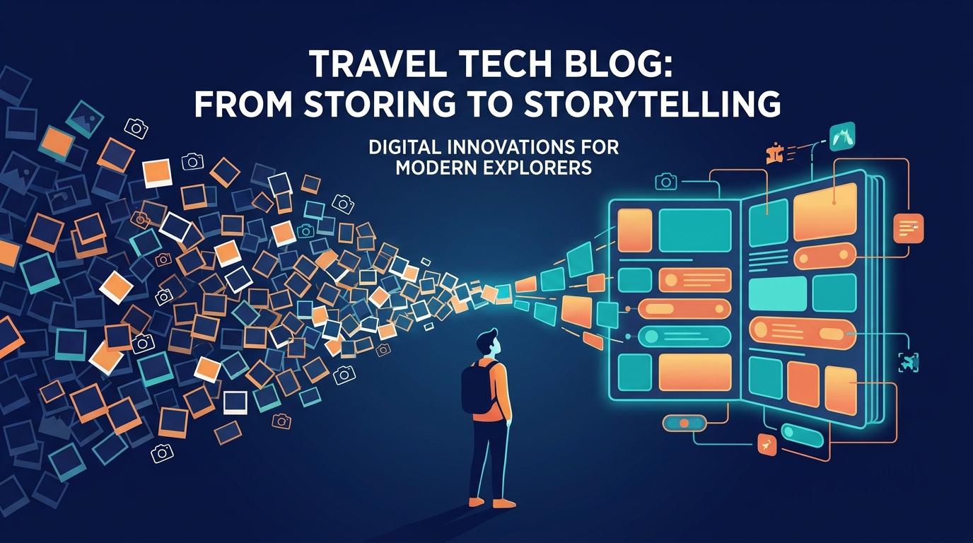 Visualizing Selection Paralysis with a traveler overwhelmed by screens
